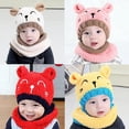 thumbnail image 2 of Kids Winter Beanie Knitted Hats for Toddler Baby Girls Boys, Animal Faux Fur Double Pom Pom Cute Infant Cap 0-3T, 2 of 12
