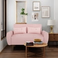 thumbnail image 7 of Walsunny 49" Loveseat Sofa Couch, 2-Seat Fabric Upholstered Sofa with 2 Removable Pillows, Modern Loveseat Couch, Wood Leg, Pink, 7 of 7