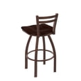 thumbnail image 2 of 411 Jackie 30-inch Low Back Swivel Bar Stool with Bronze Finish and Dark Cherry Maple Seat, 2 of 2