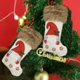 thumbnail image 5 of HUUXIW Christmas Stocking Knitted Socks Santa Claus Candy Bag Xmas Tree Ornament Home Decoration, Red, 1pc, 5 of 8
