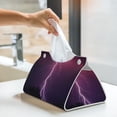 thumbnail image 6 of Sikiie Thunderstorm Violet Purple Leather Tissue Box Cover Rectangle, Long Tissue Box Cover, Tissue Box Holder, Tissue Holder for Bathroom, 6 of 7