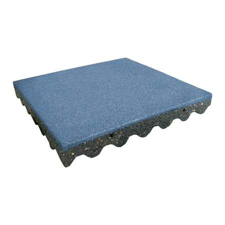 

Rubber-Cal Eco-Safety Interlocking Playground Tiles - 2.50 x 19.5 x 19.5 Inch - 4 Pack - 11 Square Feet Coverage - Blue