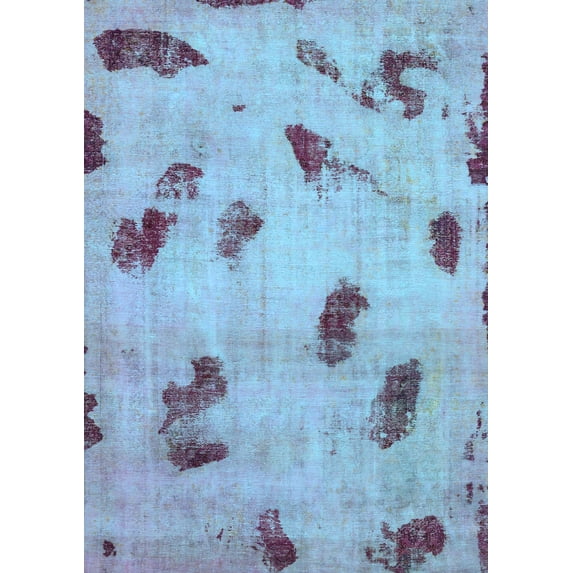 Ahgly Company Indoor Rectangle Abstract Light Blue Modern Area Rugs, 7' x 9'