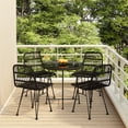 thumbnail image 3 of vidaXL Bistro Set Outdoor Patio Balcony Table and Chairs Rattan Look 5 Piece, 3 of 5