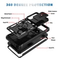 thumbnail image 3 of for Samsung Galaxy S26+ 3-in-1 Phone Case with Slide Camera Cover, Build in 360° Rotating Ring Stand, Military Grade Protective Shockproof Heavy Duty Phone Case for Samsung Galaxy S26+,D, 3 of 9