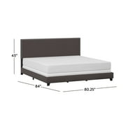 Willow Nailhead Trim Upholstered King Bed, Charcoal