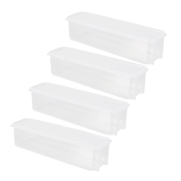 4 cajas para verduras y refrigeradores, contenedores sellados para almacenar alimentos.