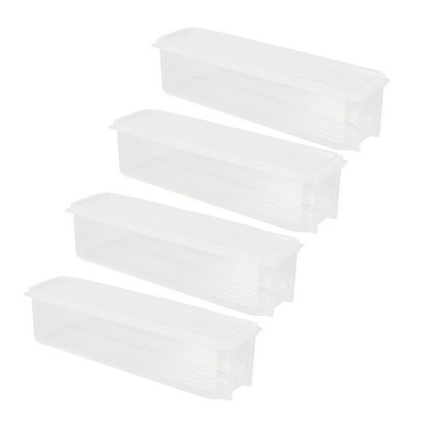 4 cajas para verduras y refrigeradores, contenedores sellados para almacenar alimentos.