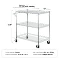thumbnail image 4 of KFFKFF 3-Level Kitchen Cart, Wire Rollable Cart with a Load Capacity of 661LBS, Steel-Made Mobile Service Cart, Metallic Storage Trolley featuring 80mm Deep Basket, Curved Handle, 6 Hooks, 4 of 8