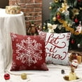 thumbnail image 4 of Christmas Pillow Cover, Let It Snow Winter Throw Pillow Covers Farmhouse Pillow Cases for Couch Indoor Christmas Decor 18" x 18", 4 of 5