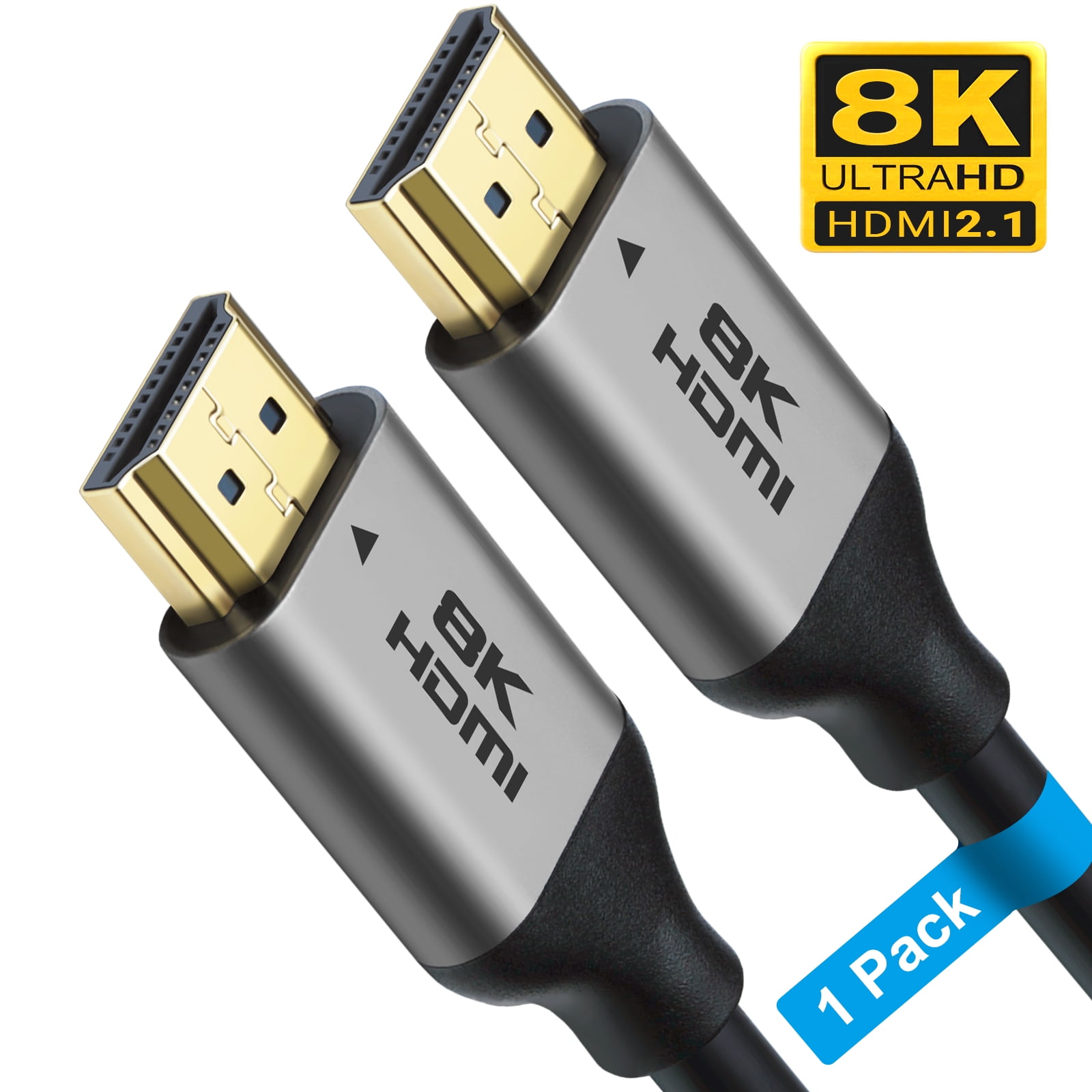 Yauhody HDMI 2.1 Cable 8K 4K 144hz, 3ft Cord 48Gbps Ultra High Speed 2.1 Cord, 100% Real 8K 60Hz, 4K 144Hz, 120Hz, 5K, 10K, Full HD 1080P, 3D, HDCP 2.2&2.3,