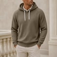 thumbnail image 2 of happyYEE Men's Waffle Hoodie with Drawstring, Casual Long Sleeve Hooded Sweatshirt, Fall Fashion Versatile Pullover Tops, 2 of 9