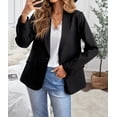 thumbnail image 4 of Blazer Noir pour Femme à Col à Revers avec Boutons et Poches, 4 of 12