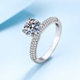 thumbnail image 4 of 2ct Moissanite Engagement Rings for Women Round Cut D Color VVS1 Moissanite Diamond Rings with Certificate, 4 of 9