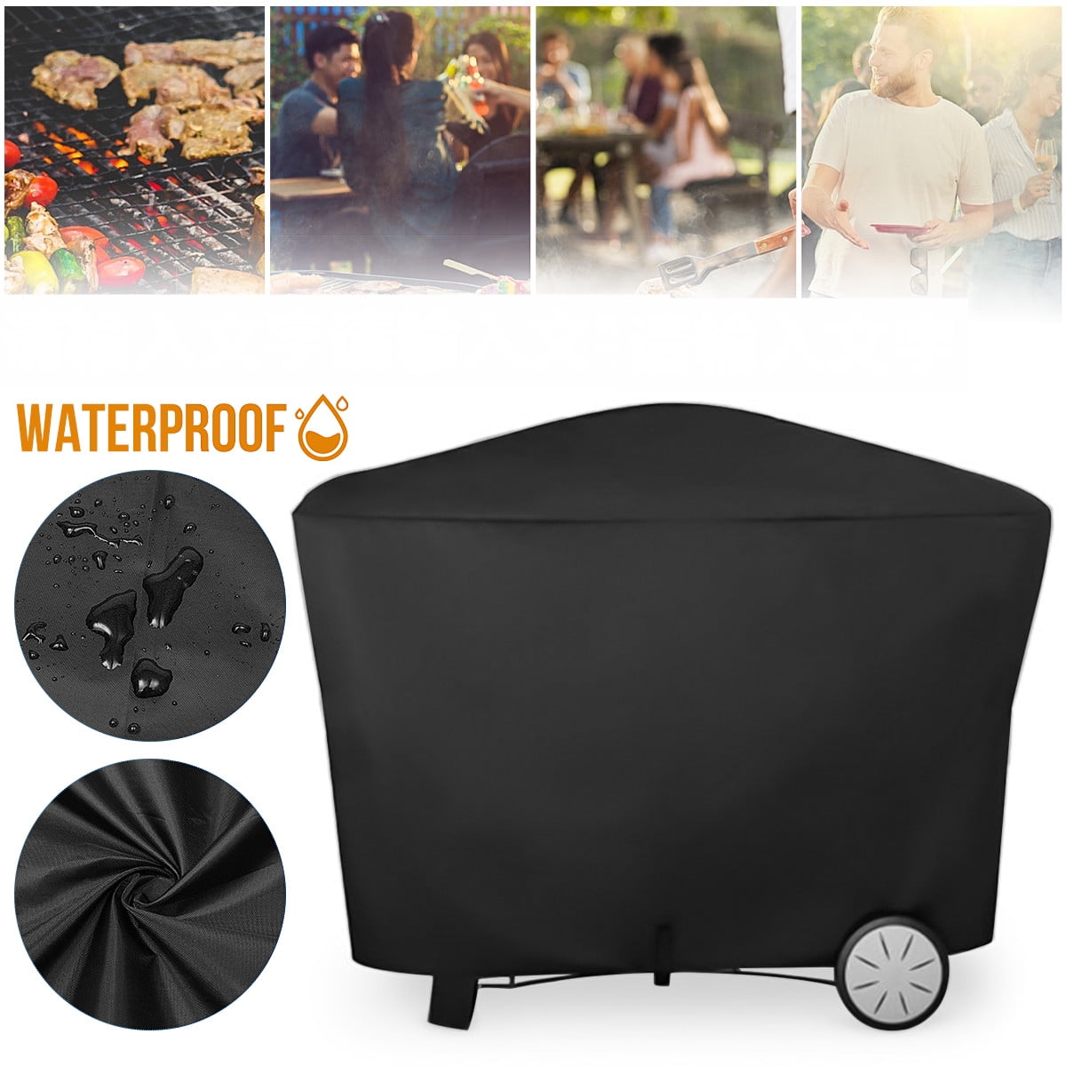 57" BBQ Gas Grill Cover Barbecue Waterproof Outdoor Heavy Duty Protection Black 