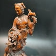 thumbnail image 2 of chinese carved wood buddha statue vintage wooden quan kwan yin statue carvings statuette femme decoration, 2 of 4