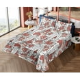 thumbnail image 4 of Ambesonne Tropical Fitted & Flat Sheet with Shams 4 Pcs Set, Leaves Abstract Modern Art, Full, Pale Rust Eggshell White, 4 of 5
