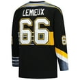 thumbnail image 3 of Men's-Mitchell & Ness Mario Lemieux Black Pittsburgh Penguins 1996/97 Blue Line 2.0 Jersey, 3 of 4