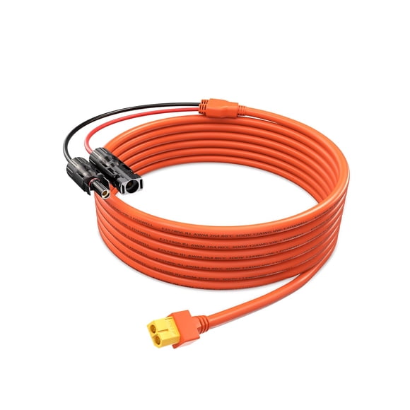 Tonton Solar Panel Connector to XT60 Adapter Extension Cable, 12AWG 16.5ft, for Solar Panel to Portable Power Station, Solar Generator, RV,