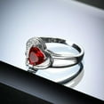 thumbnail image 3 of Love Heart Cut Red AAA Cz Hollow Band Women's 925 Silver Wedding Ring Size 6-10, 3 of 5