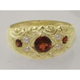 thumbnail image 5 of LBG 14k Yellow Gold Cultured Pearl and Real Genuine Garnet Womens Band Ring - Size 7, 5 of 6