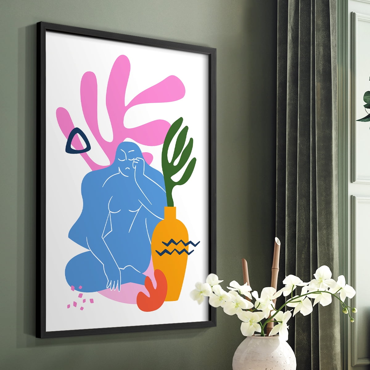 Matisse CDLII in Black Solid Wood Framed Print No Nail Hanging