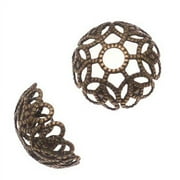 Antiqued Brass Large Ornate Filigree Bead Caps 11mm (20)