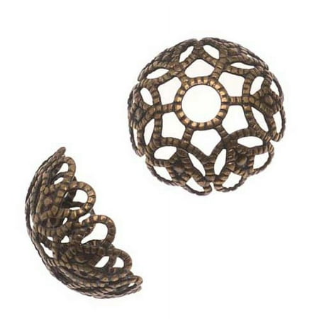 Antiqued Brass Large Ornate Filigree Bead Caps 11mm (20)
