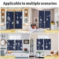 thumbnail image 6 of Navy Blue White Floral Kitchen Curtains Small Short 39 Inch Length, Abstract Art Summer Botanical Grommet Top Bedroom Living Room Curtains, Light Filtering Cafe Curtain Drapes 2 Panels Set 55''x39'', 6 of 9