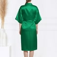 thumbnail image 5 of PMVFHDE Women Satin Bridal Dressing Gown Silk V Neck Bathrobe With Belt Green,XXL, 5 of 6