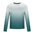 thumbnail image 4 of Zylanna Men's T-Shirts Tee, Crew Neck Stretchy Long Sleeve Gradient Color Casual Tops for Man Blue, 4 of 4