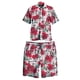 thumbnail image 2 of Txlixc Trajes de camisa hawaiana para hombre, camisa de manga corta con botones estampados a la moda + conjunto de pantalones cortos de playa Txlixc Casual, 2 of 3