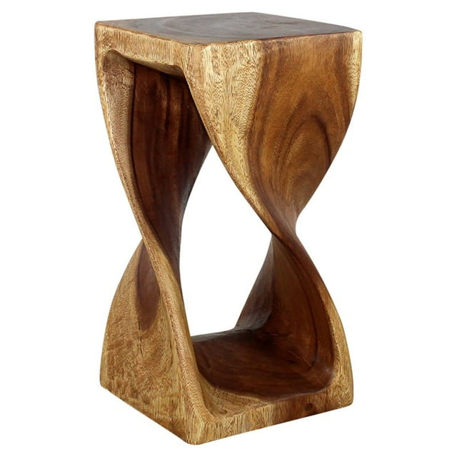 Strata Furniture 23x12" Traditional Wood Twist Stool/End Table in Walnut