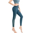 thumbnail image 4 of Capris de yoga de cintura alta para mujer con bolsillos, leggings capri deportivos para correr y hacer ejercicio con control de abdomen - Rojo, 8/L,:;:;, 4 of 7
