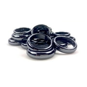 Hematite Rings- Wide Banded,  Rounded, Finger Accessories, Polished Finish, Comfortable Fit, Variety Size, 20 per bag