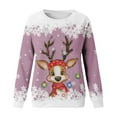 thumbnail image 4 of WEAIXIMIUNG Sweatshirts Courts pour Femmes, Pulls de Noël Tendance pour Femmes, Mode, Manches Longues, Col Rond, Graphique Renne Mignon, Chemises de Noël (4), 4 of 4