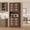 Brown-red, variant on Pantry Cabinet, Storage Cabinet 72" Tall with Carved Door - Hutch for Microwave, Wooden Cupboard, Crystal Handle for Kitchen Dining Living Room, Antique White