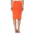 thumbnail image 3 of Women's Stretch Midi Pencil Skirt with Elastic Waist - Perfect for Office Wear, Sizes S-XL, 3 of 5