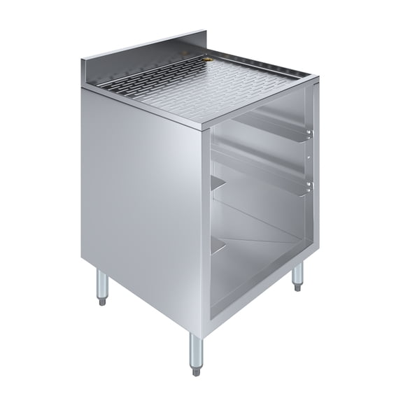 AmGood 22-1/2 in. x 24 in. x 30 in. Stainless Steel Glass Rack Storage Cabinet With Rack Slides