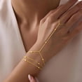 thumbnail image 3 of Turandoss Hand Chain Bracelet for Women Layered 14K-Gold-Plated Stack Finger Ring Hand Chains Link Bracelets Dainty Jewelry for Women Trendy Accessories, 3 of 8