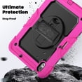 thumbnail image 3 of Case for iPad Air 11 Inch M3 2025/M2 2024 (7th/6th Gen) with Screen Protector, 360 Degree Rotating Kickstand Hand Strap Heavy Duty Shockproof Cover with Shoulder Strap, Rose, 3 of 7