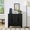 Black, variant on LJAN 31.5" Mid-Century Modern Sideboard Buffet Cabinet with Storage,Small Accent Cabinet with Solid Wood Legs & Anti-Tip Kit,Finish Kitchen Storage Cabinets for Small Space