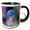 Black/White, variant on 3drose, Tiny Blue Water Iris, 11oz Two-tone Black Mug