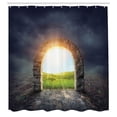 thumbnail image 2 of Ambesonne Nature Shower Curtain, Greenland Wildflowers, 69"Wx84"L, Green Yellow, 2 of 4
