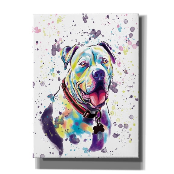 Epic Graffiti 'Colorful Watercolor American Bulldog 2' by Furbaby Affiliates, Canvas Wall Art, 40"x54"