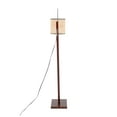 thumbnail image 5 of Lumisource Arturo Contemporary Floor Lamp in Walnut Wood and Satin Nickel with Rattan Shade, 5 of 7