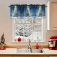 thumbnail image 2 of Christmas Night Valances for Windows, 42 x 18in, Xmas Tree Snowflake Shining Star Rod Pocket Kitchen Valance Curtain Light Filtering Window Treatments for Living Room Bedroom, 1 Panel, 2 of 7