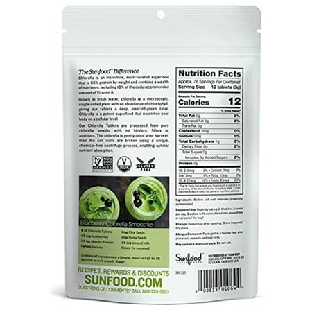 Sunfood Superfoods - Broken Cell Wall Chlorella 900 Tablets 250 mg. - 8 oz.