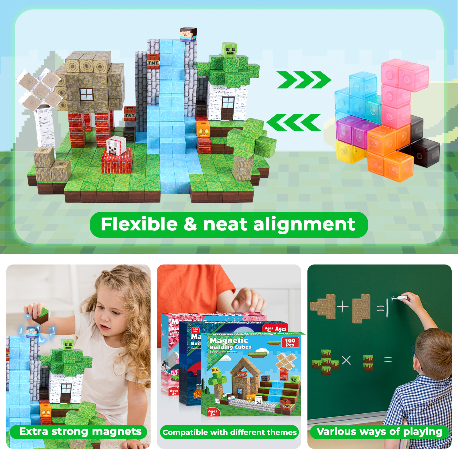Annexfun 100-Piece Magnetic Building Blocks Set photo 4