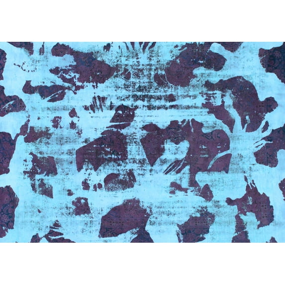 Ahgly Company Indoor Rectangle Abstract Light Blue Modern Area Rugs, 7' x 9'